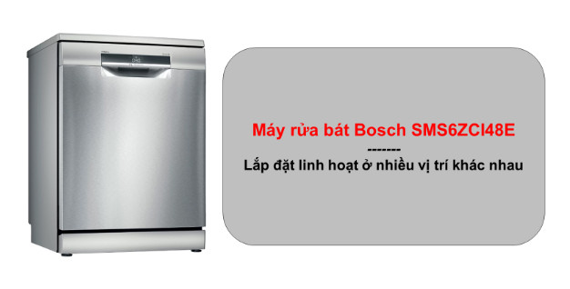 Vỏ máy rửa bát Bosch SMS6ZCI48E được làm bằng chất liệu inox
