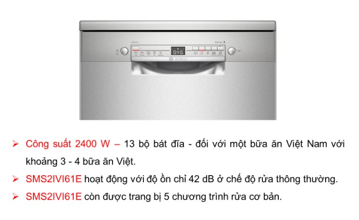 Chương trình máy rửa bát Bosch SMS2IVI61E