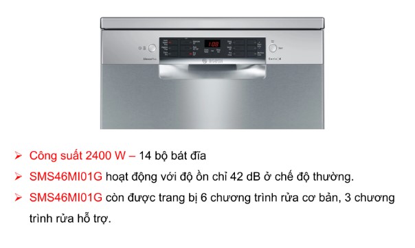 Bảng điều khiển máy rửa bát Bosch SMS46MI01G