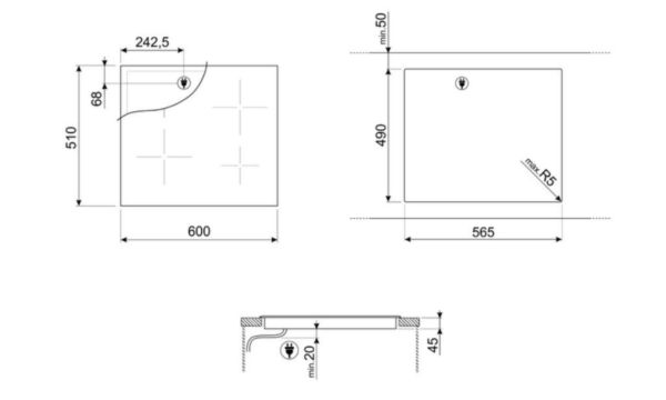 Kích thước bếp từ Hafele SE363ETB 536.64.101