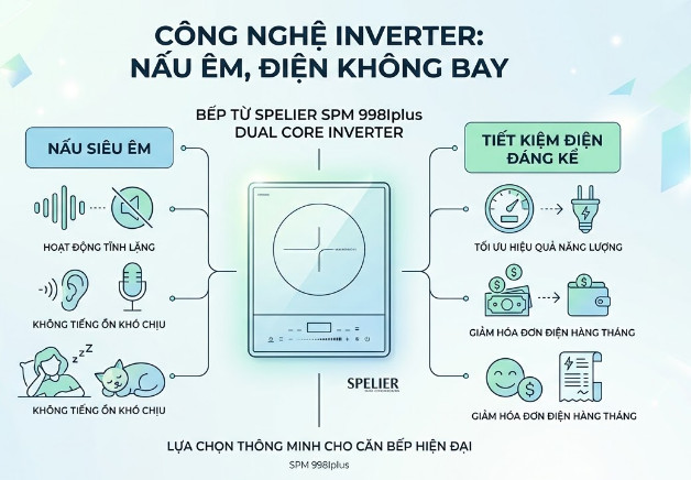 công nghệ Inverter trên bếp từ Spelier SPM 998Iplus