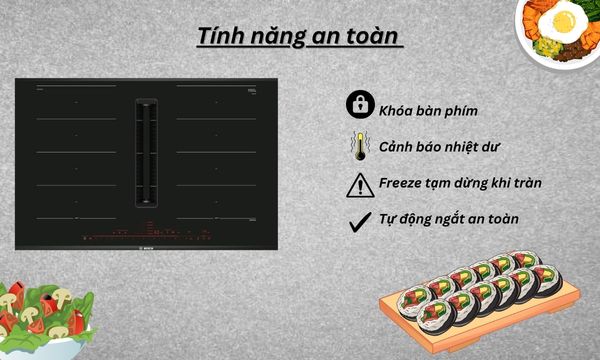 Các tính năng an toàn được tích hợp trên Bosch PXX875D67E