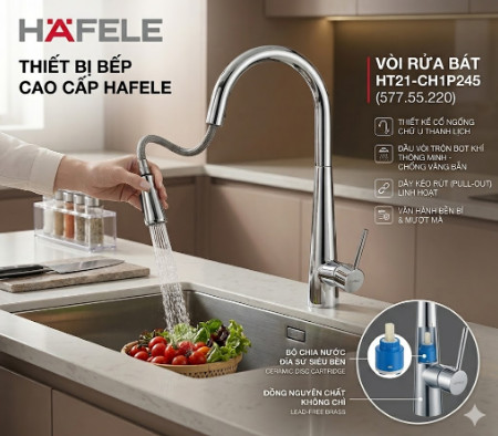 Vòi rửa bát Hafele HT21-CH1P245 577.55.220