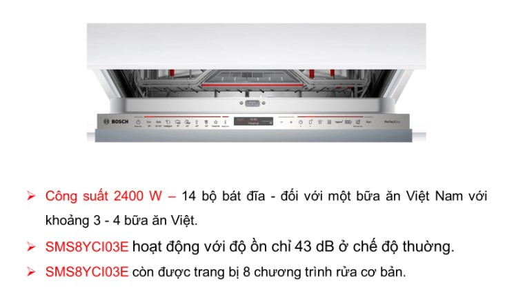 Bảng điều khiển máy rửa bát Bosch SMS8YCI03E