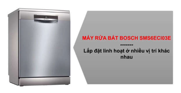 vỏ máy rửa bát Bosch SMS6ECI03E được làm bằng chất liệu inox bền bỉ