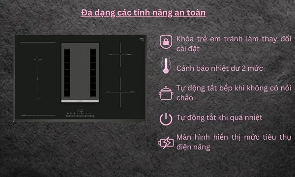 Các tính năng an toàn bếp từ Bosch PVS851F21E