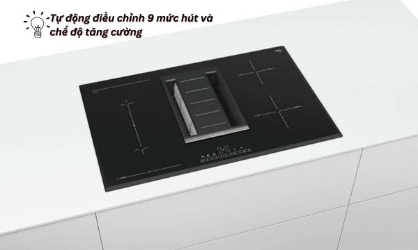 Chế độ hút trên bếp từ kết hợp hút mùi Bosch PVS851F21E