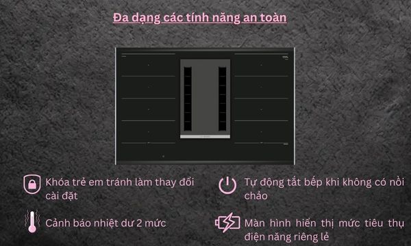 Các tính năng an toàn bếp từ Bosch PXX875D34E