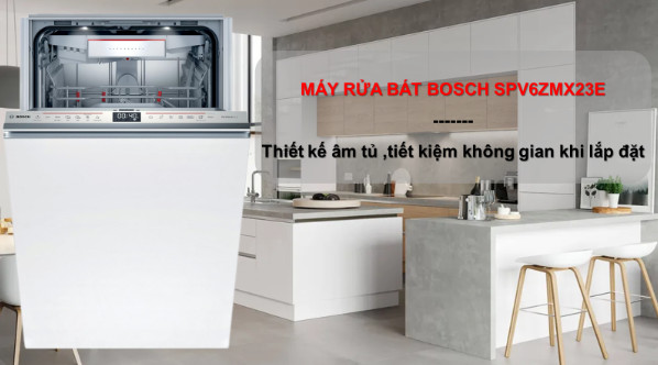 Máy rửa bát Bosch SPV6ZMX23E có thiết kế vỏ bằng inox