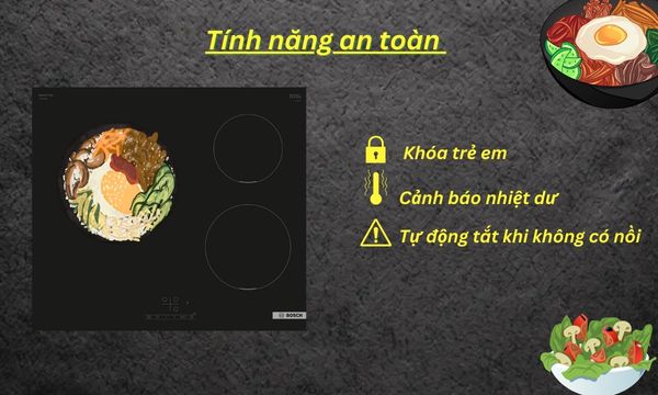 Tính năng an toàn bếp từ Bosch PUC611BB5E