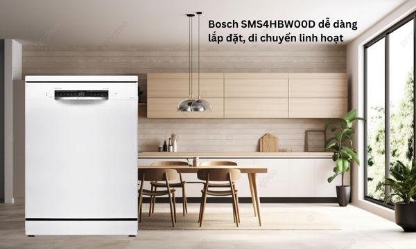 Máy rửa chén bát Bosch SMS4HBW00D  được thiết kế độc lập