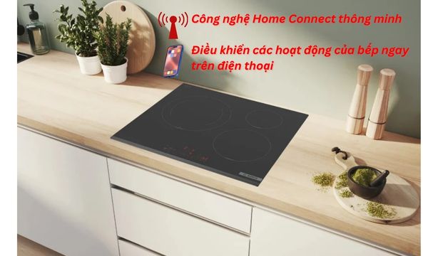 Công nghệ HomeConnect thông minh trên bếp từ Bosch PIJ631HC1E