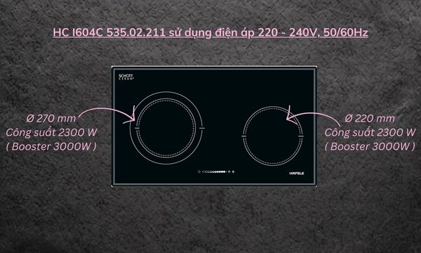 Công suất bếp từ Hafele HC I772A 536.01.695