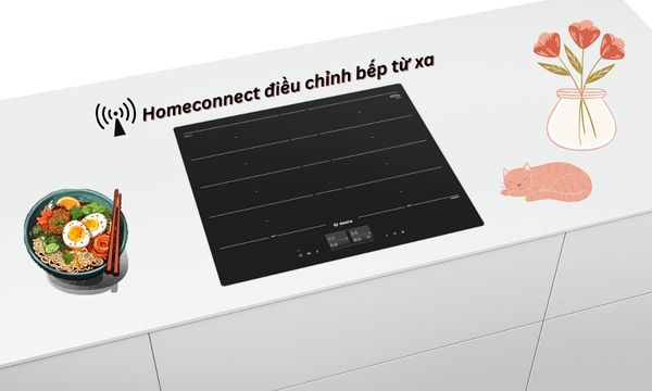 Chức năng HomeConnect trên bếp từ Bosch PXY601JW1E