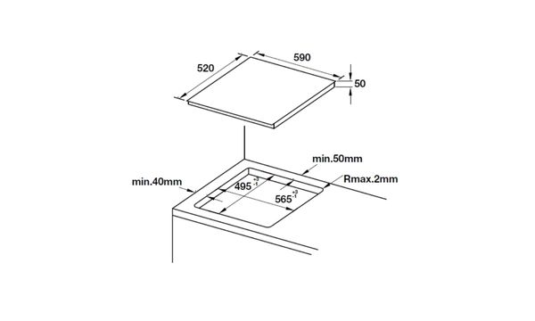 Kích thước bếp từ Hafele HC-IF60A 536.01.871