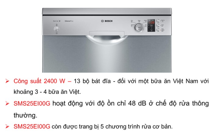 Chương trình máy rửa bát Bosch SMS25EI00G