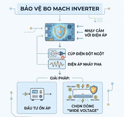 Bo mạch Inverter nhạy cảm với điện áp dao động