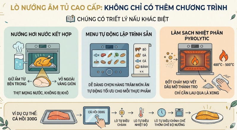 Lò nướng âm tủ trong phân khúc cao cấp
