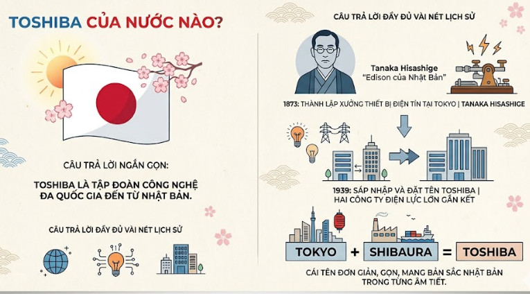 Toshiba là tập đoàn công nghệ đa quốc gia đến từ Nhật Bản
