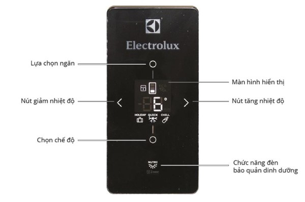 Tủ lạnh Electrolux có bảng điều khiển điện tử