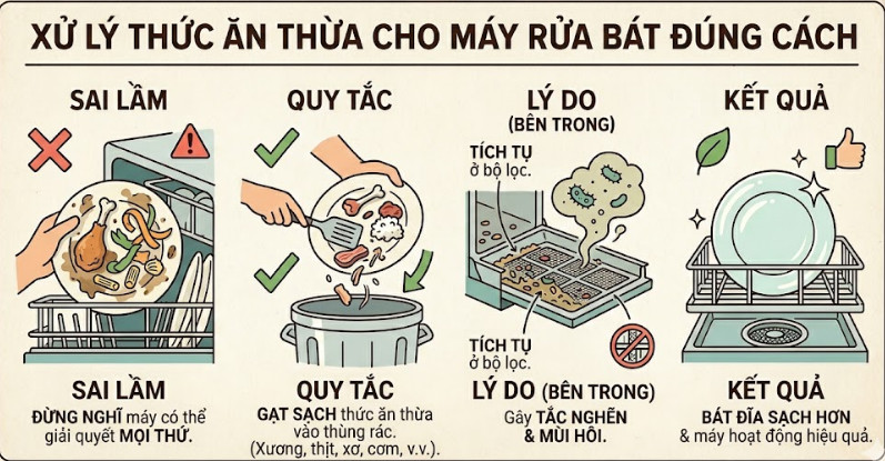 Loại bỏ thức ăn thừa đúng cách