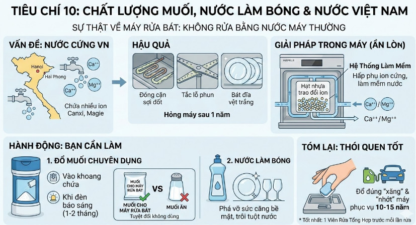 lượng muối máy rửa bát Hafele