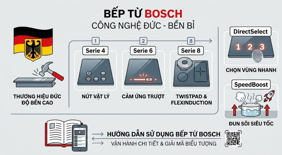 Cách sử dụng bếp từ Bosch