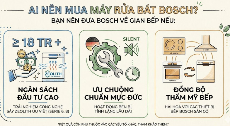 Ai nên mua máy rửa bát Bosch