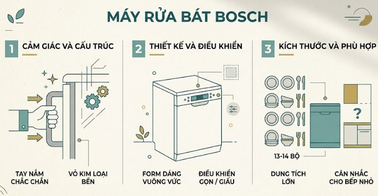 Cầm vào tay nắm cửa của một chiếc Bosch