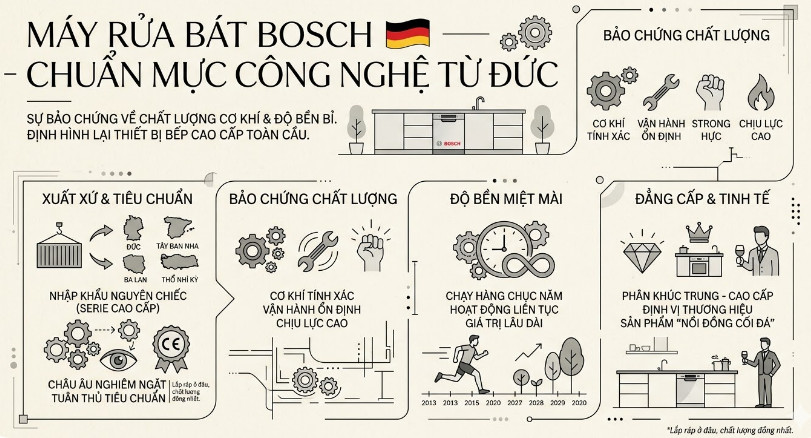 Máy rửa bát Bosch – Chuẩn mực công nghệ từ Đức
