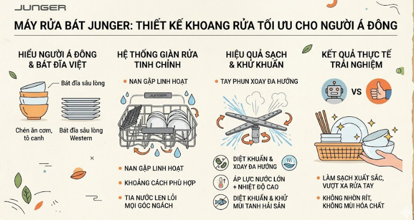 Thiết kế khoang rửa tối ưu cho người Á Đông