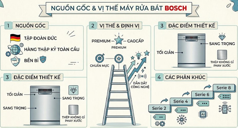 vị thế của Máy rửa bát Bosch