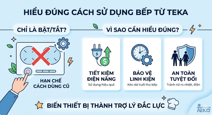 Tại sao phải hiểu đúng cách sử dụng bếp từ Teka