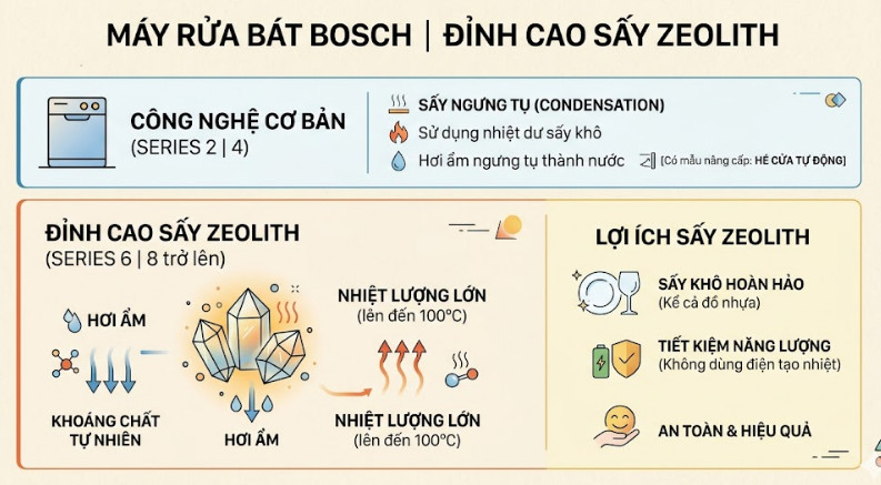 Máy rửa bát Bosch - Đỉnh cao sấy Zeolith