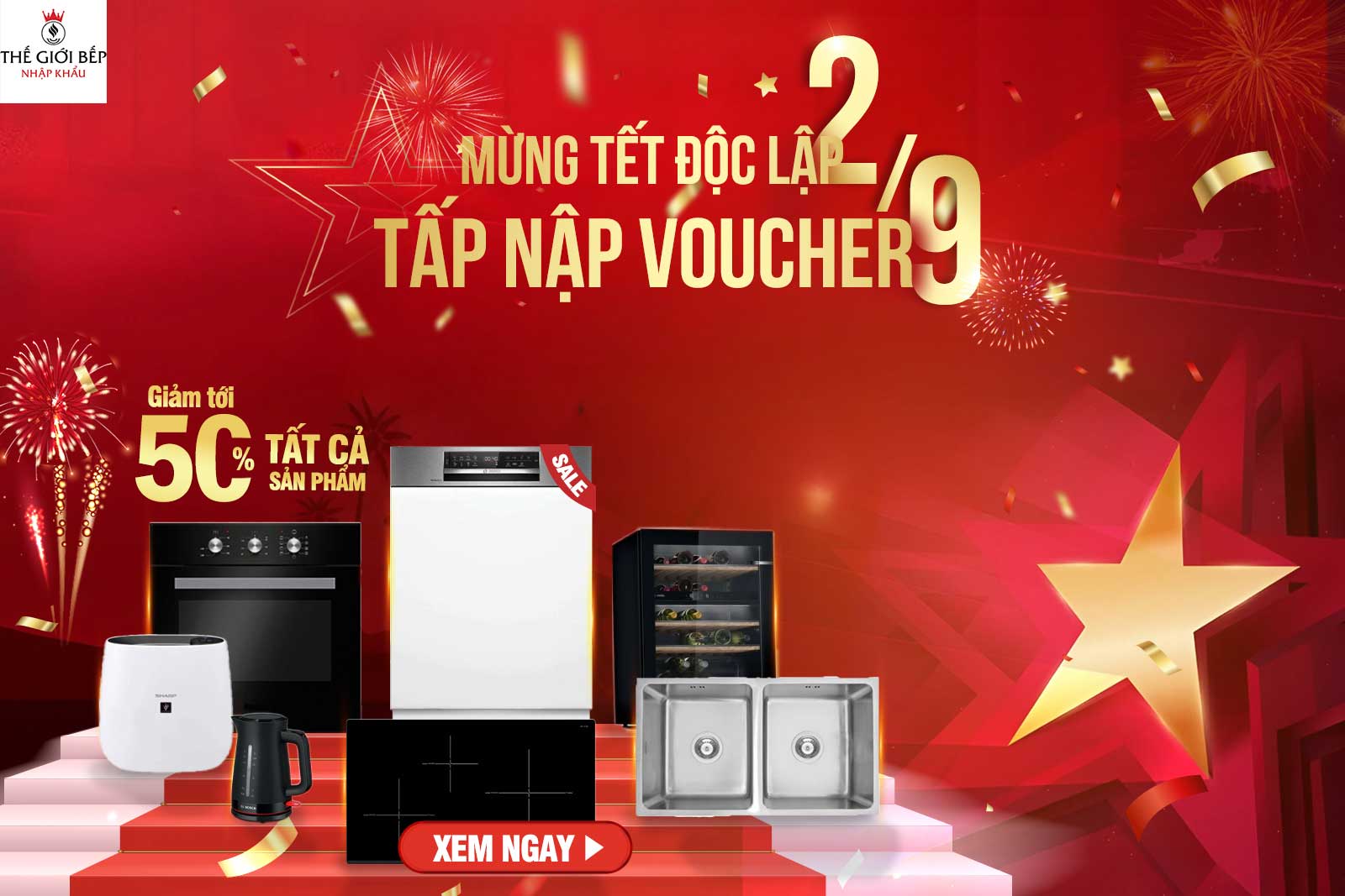 SALE đến 50% mừng Quốc Khánh 2/9 cùng Thế Giới Bếp Nhập Khẩu