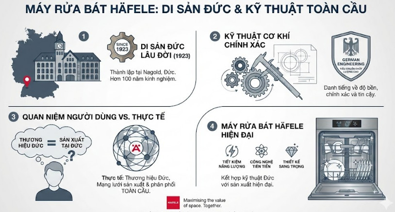 Máy rửa bát Hafele của nước nào?
