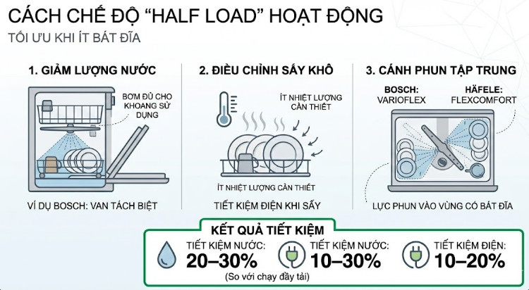 Chương trình rửa nửa tải Half Load