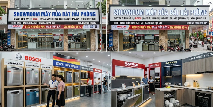 Showroom máy rửa bát tại Hải Phòng | Bosch, Hafele, Junger, ...
