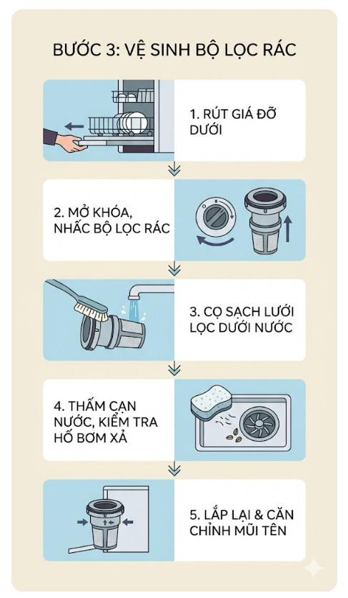 Vệ sinh bộ lọc rác