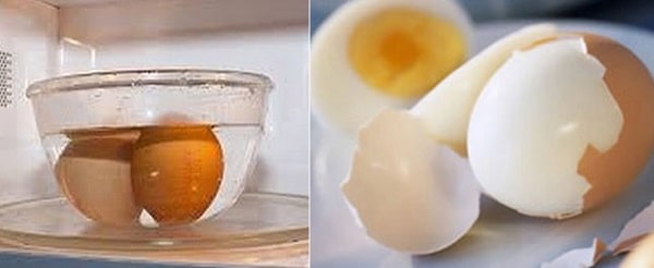 Nguyên liệu Luộc trứng bằng lò vi sóng