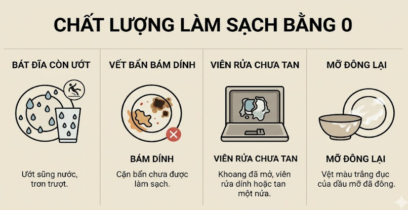 Chất lượng làm sạch bằng 0