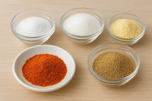 Bột ớt, bột tỏi, bột hành tây, các loại gia vị khô khác
