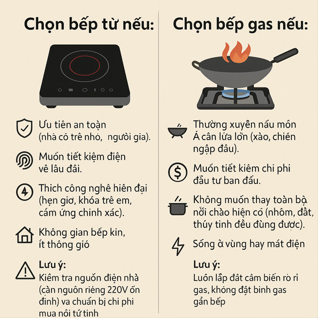 Nên chọn mua bếp từ hay bếp gas
