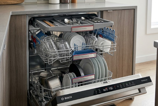 3 tầng Khoang Rửa máy rửa bát Bosch