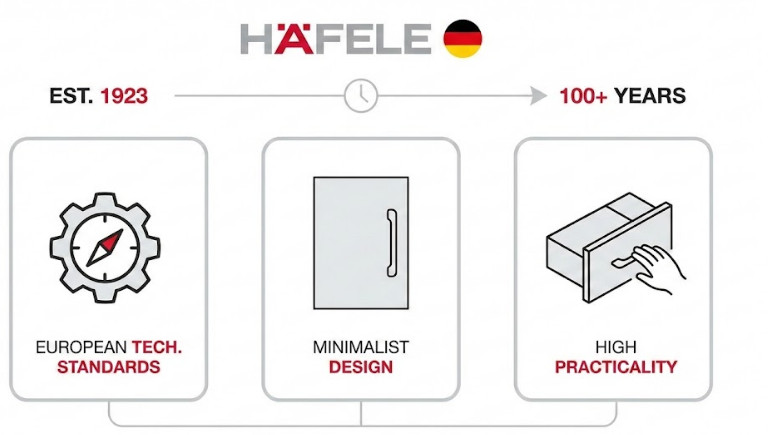 Hafele là thương hiệu thiết bị nhà bếp