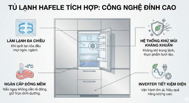 Tủ lạnh Hafele tích hợp