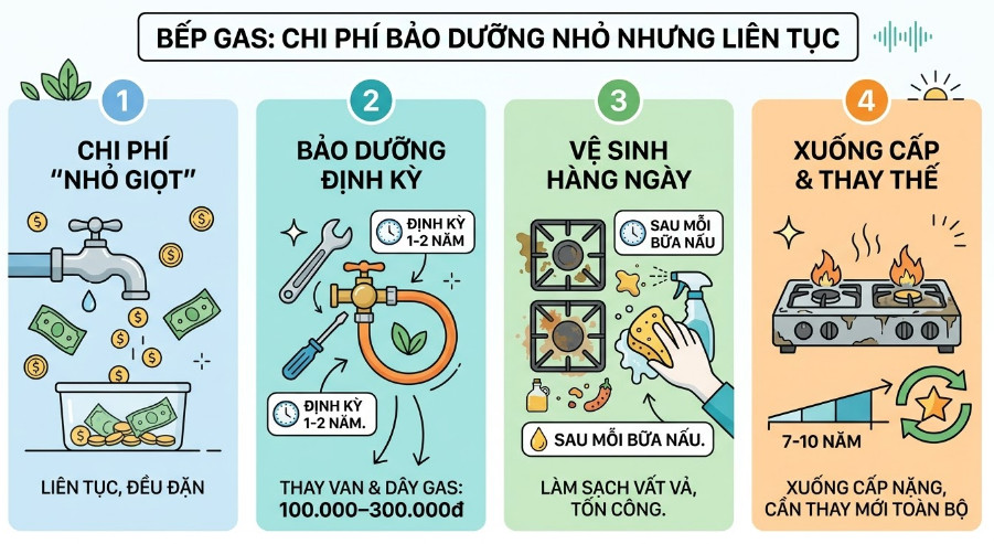 Chi phí bảo dưỡng nhỏ nhưng liên tục