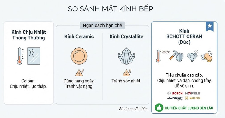 Thị trường hiện có bốn loại kính chính