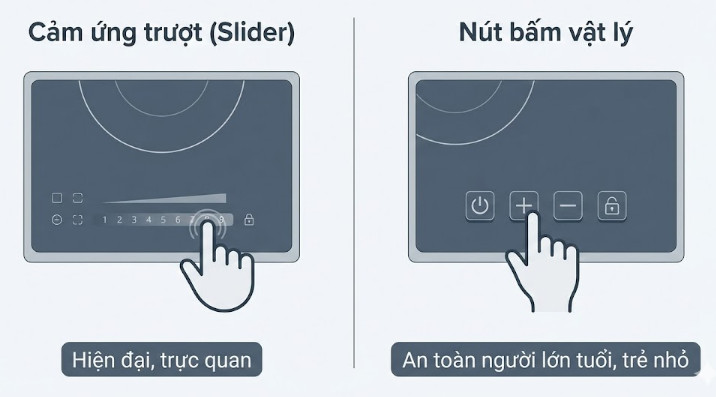 bảng điều khiển bếp từ