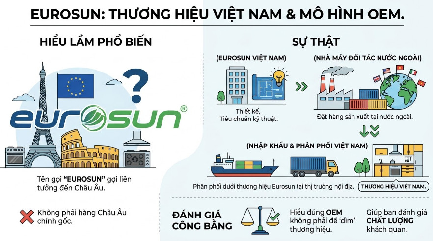 Eurosun là thương hiệu thiết bị nhà bếp của Việt Nam